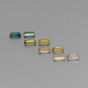 カラットの天然マルチカラートルマリン（4.1×2.1 mm・バゲット）