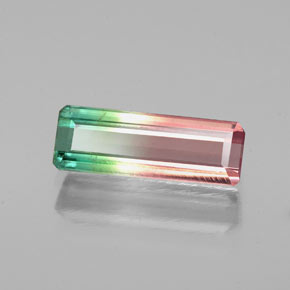 1.14カラットの天然ウォーターメロントルマリン（10.8×3.8 mm・エメラルドカット）