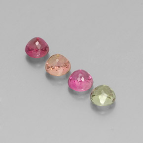 カラットの天然マルチカラートルマリン（4.42 mm・ラウンドカット）