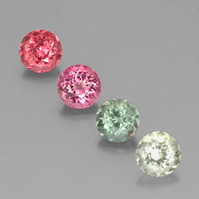 カラットの天然マルチカラートルマリン（5.46 mm・ラウンドカット）