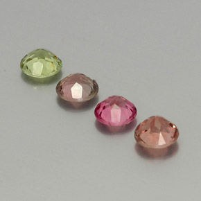 カラットの天然マルチカラートルマリン（4.82 mm・ラウンドカット）