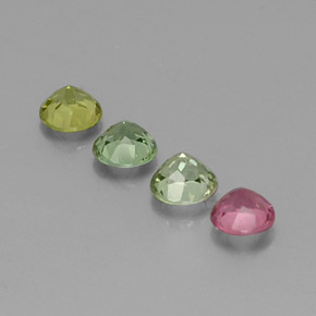 カラットの天然マルチカラートルマリン（4.68 mm・ラウンドカット）