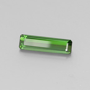 1.27カラットの天然ミディアムグリーントルマリン（13×3.6 mm・エメラルドカット）