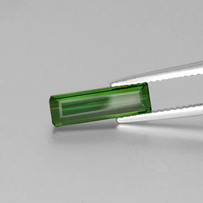 1.60カラットの天然グリーントルマリン（13.7×4.4 mm・エメラルドカット）