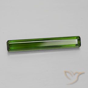 3.45カラットの天然アーシーグリーントルマリン（25.2×3.9 mm・エメラルドカット）