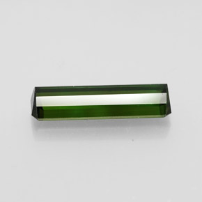 2.45カラットの天然ダークグリーントルマリン（15.4×4.6 mm・エメラルドカット）