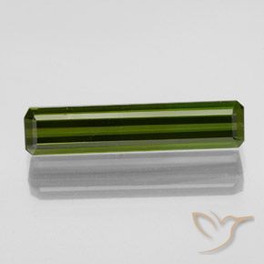 2.08ct 天然 ダークグリーン トルマリン, エメラルドカット, VVS