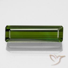 2.16カラットの天然海藻グリーントルマリン（15×4.3 mm・エメラルドカット）
