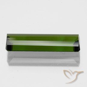2.16カラットの天然海藻グリーントルマリン（15×4.3 mm・エメラルドカット）