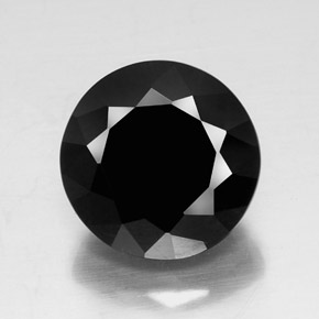 11.90カラットの天然黒トルマリン（13.61 mm・ラウンドカット）