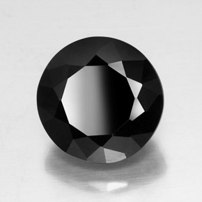 11.90カラットの天然黒トルマリン（13.61 mm・ラウンドカット）