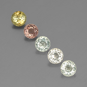 カラットの天然マルチカラートルマリン（4.83 mm・ラウンドカット）