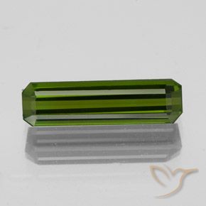 1.34ct 天然 ダークグリーン トルマリン, エメラルドカット, VS