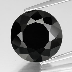 7.35カラットの天然黒トルマリン（12.38 mm・ラウンドカット）