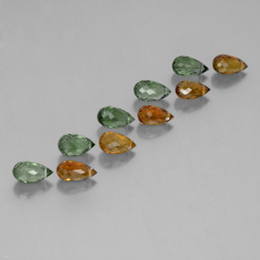 カラットの天然マルチカラートルマリン（7.2×4 mm・ブリオレット）