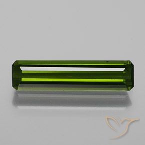 1.29ct 天然 ダークグリーン トルマリン, エメラルドカット, VS-SI