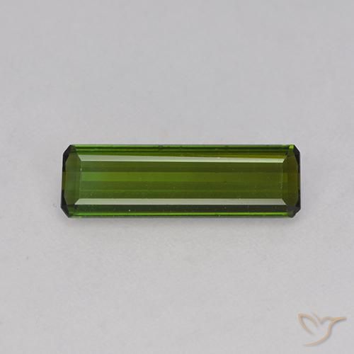 1.09ct 天然 ディープグリーン トルマリン, エメラルドカット, VVS
