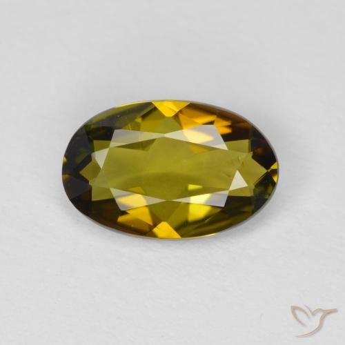 0.74ct 天然 ミディアムゴールド トルマリン, 楕円形, VVS