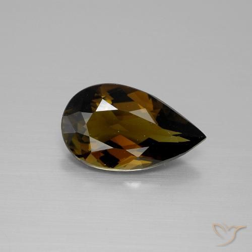 2.36ct 天然 ウォームブラウン トルマリン, 洋梨の形, VVS