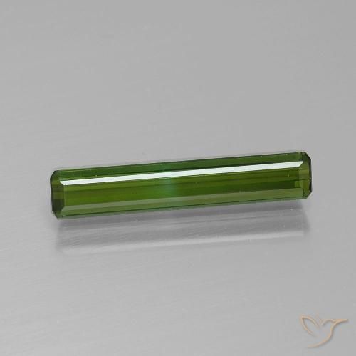 1.13ct 天然 ディープグリーン トルマリン, エメラルドカット, VVS