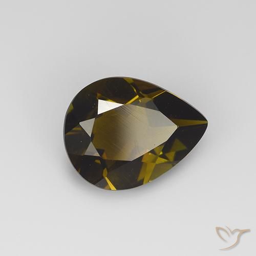 1.59ct 天然 ゴールドブラウン トルマリン, 洋梨の形, VVS-VS