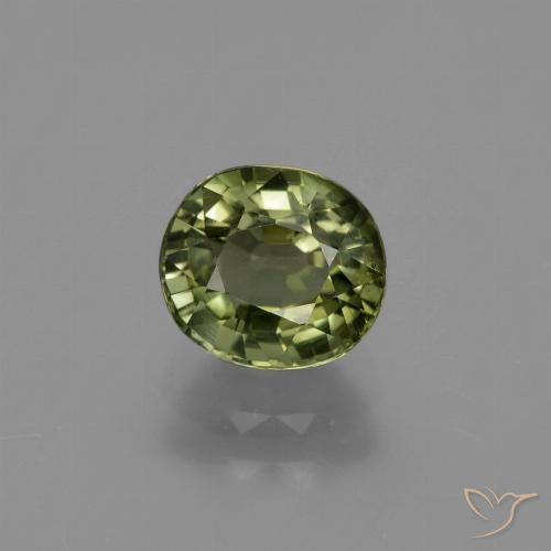 1.19ct 天然 ミディアムダークグリーン トルマリン, 楕円形, VS