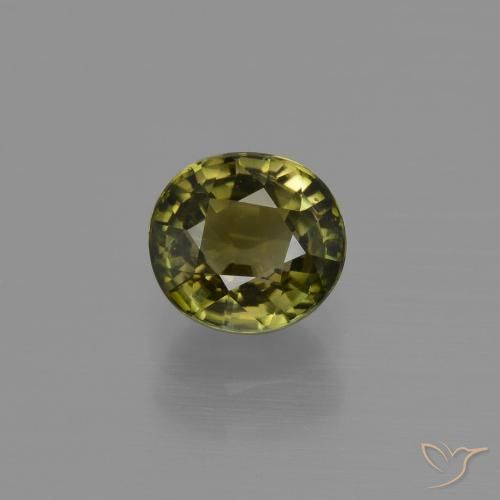 1.09ct 天然 茶色がかったグリーン トルマリン, 楕円形, VS