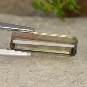 1.72カラットの天然バイカラートルマリン、エメラルドカット、VS