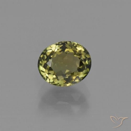 1.09ct 天然 ウォームアーシーグリーン トルマリン, 楕円形, VVS-VS