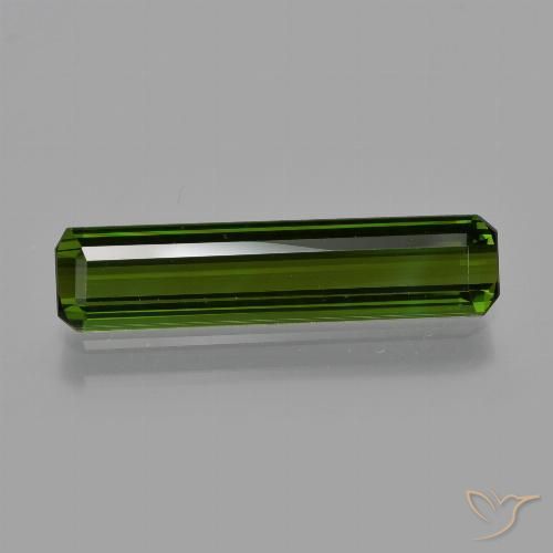 2.09ct 天然 ダークアースグリーン トルマリン, エメラルドカット, VS