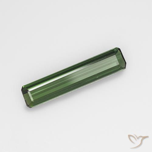 1.31ct 天然 ミディアムダークグリーン トルマリン, エメラルドカット, VVS-VS