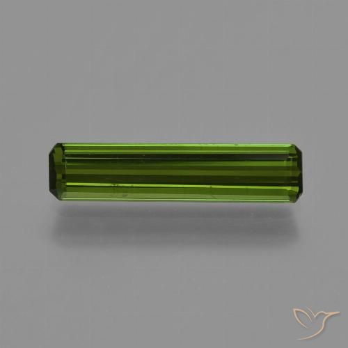 0.88ct 天然 ミディアムダークグリーン トルマリン, エメラルドカット, VVS-VS
