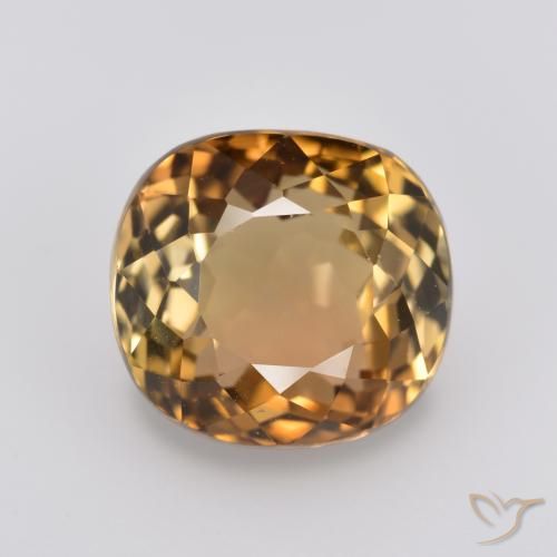 4.06ct 天然 薄いシダーブラウン トルマリン, クッション, VVS