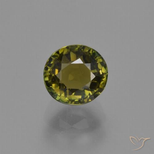 1.30ct 天然 ウォームグリーン トルマリン, 楕円形, VS