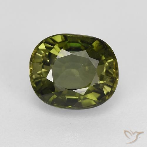 1.09ct 天然 フォレストグリーン トルマリン, 楕円形, VS