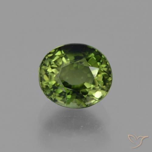 1.13ct 天然 ディープグリーン トルマリン, 楕円形, VVS