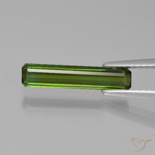 0.87ct 天然 ミディアムグリーン トルマリン, エメラルドカット, VVS-VS