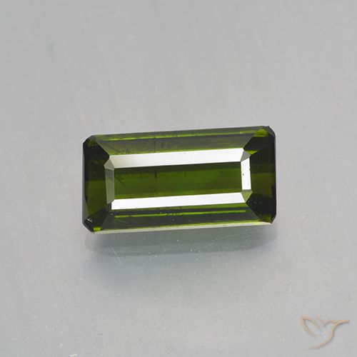 1.51ct 天然 ダークグリーン トルマリン, エメラルドカット, VVS-VS