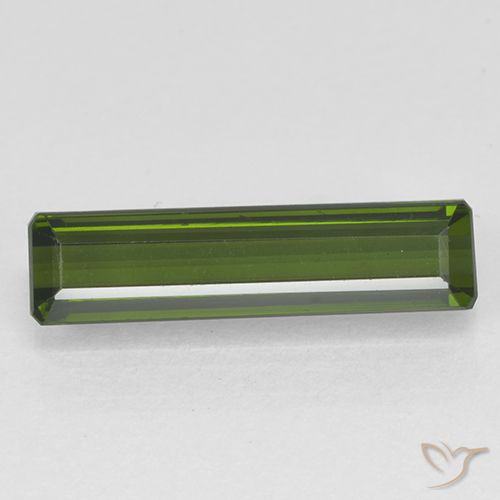 1.35ct 天然 ダークグリーン トルマリン, エメラルドカット, VVS