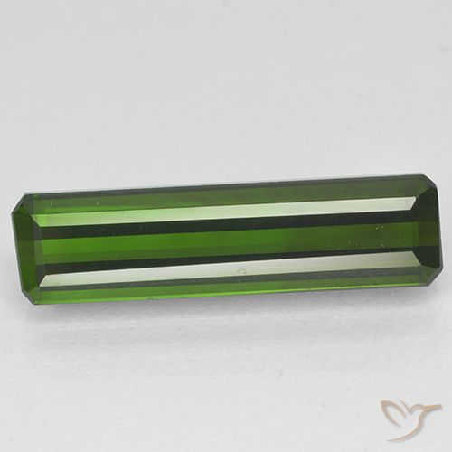 3.42ct 天然 ダークグリーン トルマリン, エメラルドカット, VVS