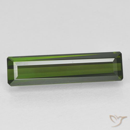 1.71ct 天然 ダークグリーン トルマリン, エメラルドカット, VVS