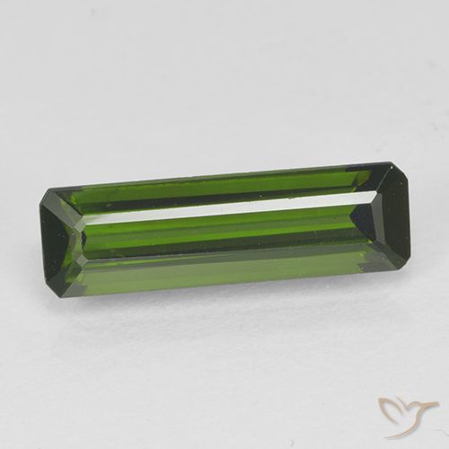 1.27ct 天然 ダークグリーン トルマリン, エメラルドカット, VVS