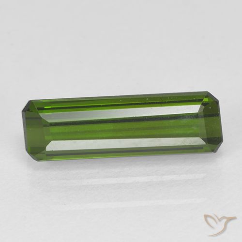 1.34ct 天然 ディープグリーン トルマリン, エメラルドカット, VVS