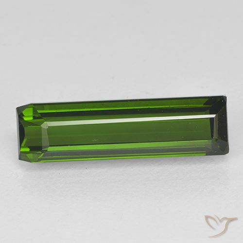 2.37ct 天然 ダークグリーン トルマリン, エメラルドカット, VVS