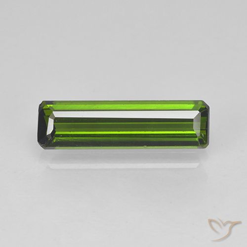 1.11ct 天然 ダークグリーン トルマリン, エメラルドカット, VVS-VS