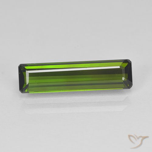 2.16ct 天然 ミディアムグリーン トルマリン, エメラルドカット, VVS