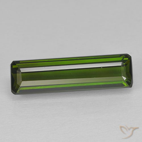 2.63ct 天然 ダークアースグリーン トルマリン, エメラルドカット, VVS-VS