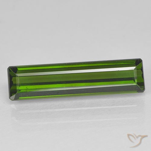 2.10ct 天然 ダークグリーン トルマリン, エメラルドカット, VVS-VS