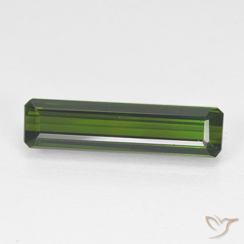 3.44ct 天然 ダークグリーン トルマリン, エメラルドカット, VVS-VS