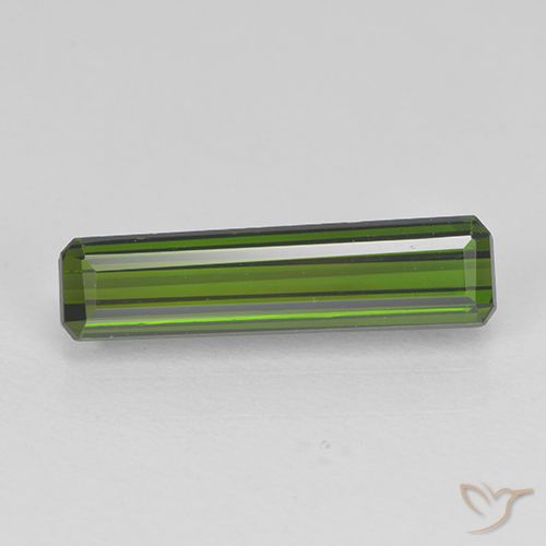 1.70ct 天然 ダークグリーン トルマリン, エメラルドカット, VVS